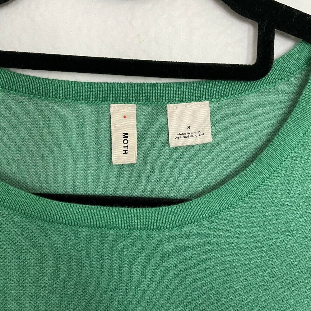 Anthropologie‎ Moth Women Garden Embossed 3/4 Cuff Sleeve Sweater Top Green XS - Picture 4 of 7